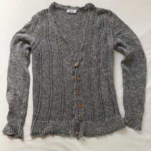 Zara Charcoal Button-Up Cardigan